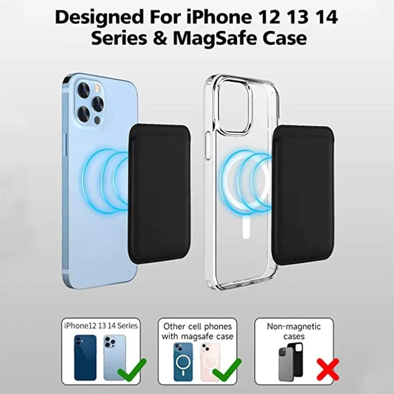 Mobile Phone Leather Wallet Case for Iphone 14 13 12 Card Holder with 15 Pro Max Magsafe Magnet Wallet Leather Compatible